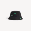 Dámský klobouk typu bucket hat s motivem 520 samolepek v černé barvě