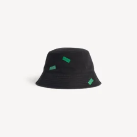 Dámský klobouk typu bucket hat s motivem 520 samolepek v černé barvě