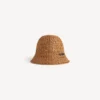 Dámský klobouk typu bucket hat z rafie v béžové barvě