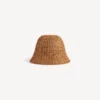 Dámský klobouk typu bucket hat z rafie v béžové barvě