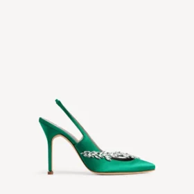 Dámské sandály Balenciaga | Manolo Blahnik s páskem přes patu v barvě trávy