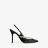 Dámské sandály Balenciaga | Manolo Blahnik s páskem za patou v černé barvě
