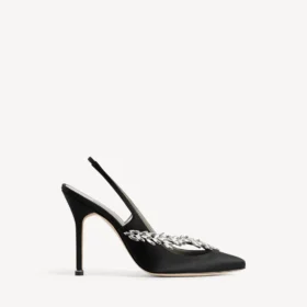 Dámské sandály Balenciaga | Manolo Blahnik s páskem za patou v černé barvě