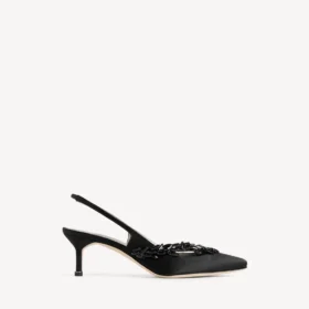 Dámské sandály Balenciaga | Manolo Blahnik s páskem za patou v černé barvě