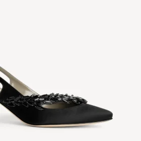 Dámské sandály Balenciaga | Manolo Blahnik s páskem za patou v černé barvě