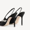 Dámské sandály Balenciaga | Manolo Blahnik s páskem za patou v černé barvě