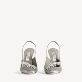 Dámské sandály Balenciaga | Manolo Blahnik v šedé barvě „plume“