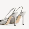 Dámské sandály Balenciaga | Manolo Blahnik v šedé barvě „plume“