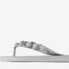 Dámské sandály Cagole s páskem v barvě Balenciaga Grey/Crystal
