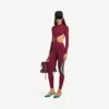 Dámské technické body s výřezy v barvě burgundské/aqua