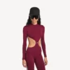 Dámské technické body s výřezy v barvě burgundské/aqua