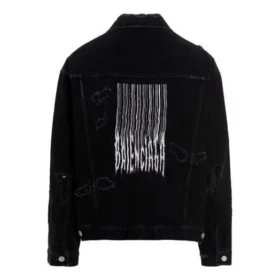 Džínová bundy Barcode Destroyed „Black“ 664329TBP471055