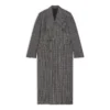 Dvouřadý kostkovaný kabát „Black Grey“ 704488TMU021070