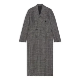 Dvouřadý kostkovaný kabát „Black Grey“ 704488TMU021070