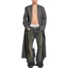 Dvouřadý kostkovaný kabát „Black Grey“ 704488TMU021070