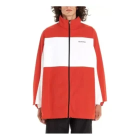 Dvoubarevná bundy s celopropínacím zipem „Red White“ 571434TYB186403