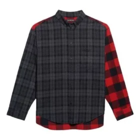 Flanelová košile s patchworkovým kostkovaným vzorem „Red Black“ 647364TJM136167