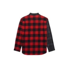 Flanelová košile s patchworkovým kostkovaným vzorem „Red Black“ 647364TJM136167