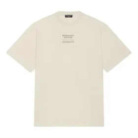 FW21 Couture – volný svetr s kulatým výstřihem a potiskem písmen, krátké rukávy, béžový 651795TJV900905