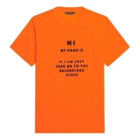 FW21 Elastické slim fit tričko s krátkým rukávem, oranžové 661705TKVH57513