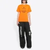 FW21 Elastické slim fit tričko s krátkým rukávem, oranžové 661705TKVH57513