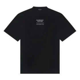 FW21 Černé volné pletené tričko s krátkým rukávem 651795TJV900107