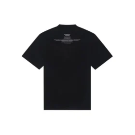 FW21 Černé volné pletené tričko s krátkým rukávem 651795TJV900107