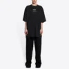 FW21 Černé volné pletené tričko s krátkým rukávem 651795TJV900107