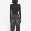 FW21 Sportovní tričko s dlouhým rukávem, úzký střih, černé 6617534B0B11077