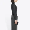 FW21 Sportovní tričko s dlouhým rukávem, úzký střih, černé 6617534B0B11077