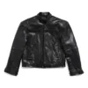 FW23 Dekonstruovaná bundy na zip „Black Soft Buffalo Skin“ 768749TMS031000