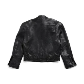 FW23 Dekonstruovaná bundy na zip „Black Soft Buffalo Skin“ 768749TMS031000
