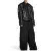 FW23 Dekonstruovaná bundy na zip „Black Soft Buffalo Skin“ 768749TMS031000