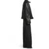 FW23 Dekonstruovaná bundy na zip „Black Soft Buffalo Skin“ 768749TMS031000