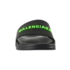 Gumové pantofle „Black Fluo Green“ 565826W1S811030