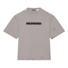 Jednobarevné tričko s potiskem písmen, kulatým výstřihem a krátkými rukávy, unisex, šedé 661715TKVD58174