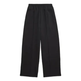Kalhoty s elastickým pasem a rovnými nohavicemi „Black“ 743903TNT391000