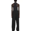 Kalhoty s elastickým pasem a rovnými nohavicemi „Black“ 743903TNT391000