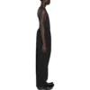 Kalhoty s elastickým pasem a rovnými nohavicemi „Black“ 743903TNT391000