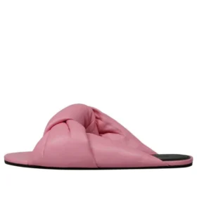 Kožené pantofle s volným střihem „Pink“ 636576WA2M05048