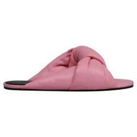 Kožené pantofle s volným střihem „Pink“ 636576WA2M05048
