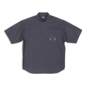 Košile Fashion Institute s krátkým rukávem, volný střih „Dark Grey“ 703846TYB181270