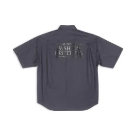 Košile Fashion Institute s krátkým rukávem, volný střih „Dark Grey“ 703846TYB181270