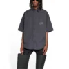 Košile Fashion Institute s krátkým rukávem, volný střih „Dark Grey“ 703846TYB181270