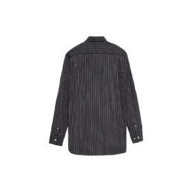 Košile s logem na hrudi, proužkovaným logem a knoflíky „Black“ 583989TGM041070