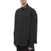 Košile s logem na límci, dlouhým rukávem a knoflíky „Black“ 671586TYB181000