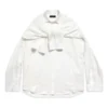 Košile s uzlovanými rukávy, oversized „White“ 768553TPO359000