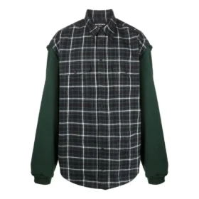 Kostkovaná flanelová košile s panely „Green“ 658936TCM013064