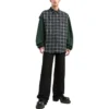 Kostkovaná flanelová košile s panely „Green“ 658936TCM013064