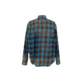 Kostkovaná flanelová oversized košile s dlouhým rukávem „Blue Red“ 715030TMM116305